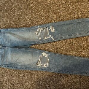 American Eagle Outfitters Light Blue Distressed Skinny Jeans